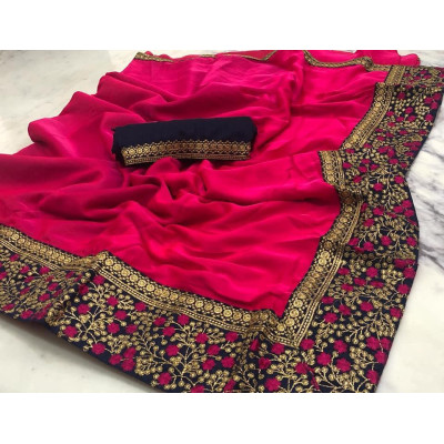 Sana Silk Saree With Heavy Embroidery Work